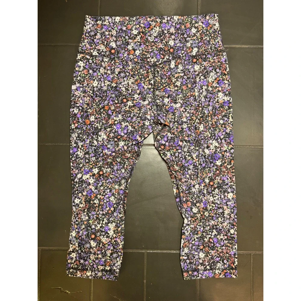 Lululemon Align High-Rise Crop 21 Inflorescence Multi Floral Leggings LW6BQXS 14 - Picture 3 of 4